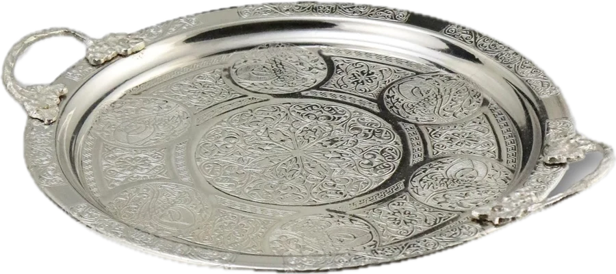 Serving tray, 29 cm, hand-engraved