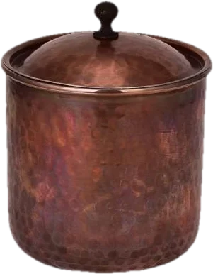 Spice jar, 9 × 12 cm, hand-hammered, oxidised